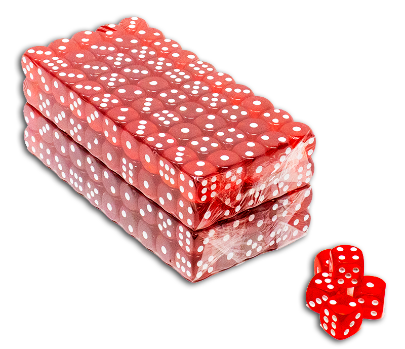 200 red translucent casino gaming 16mm dice