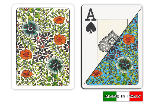 Fiori design plastic playing cards made in Italy - poker sized by DA VINCI