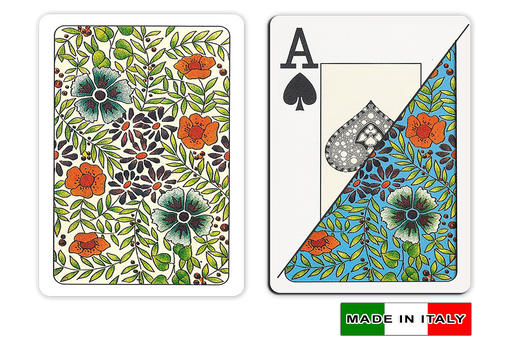 Da Vinci Fiori 100% Plastic Italian Playing Cards, 2 Decks, Poker or Bridge Size