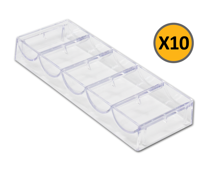 poker table chip tray for 100 poker chips - set of 10