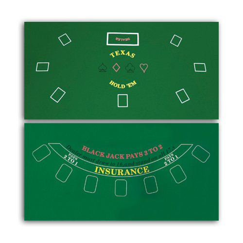 Two-Sided Felt Layout for Texas Hold'em and Blackjack
