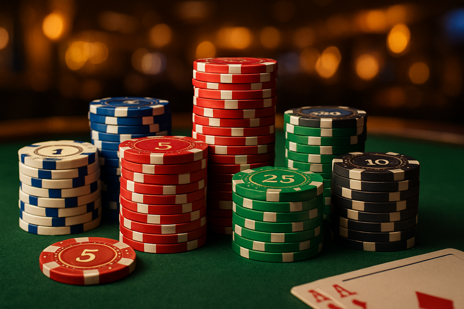 Stack of casino poker chips