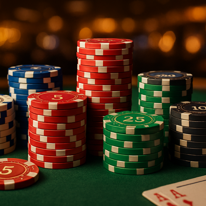 Stack of casino poker chips
