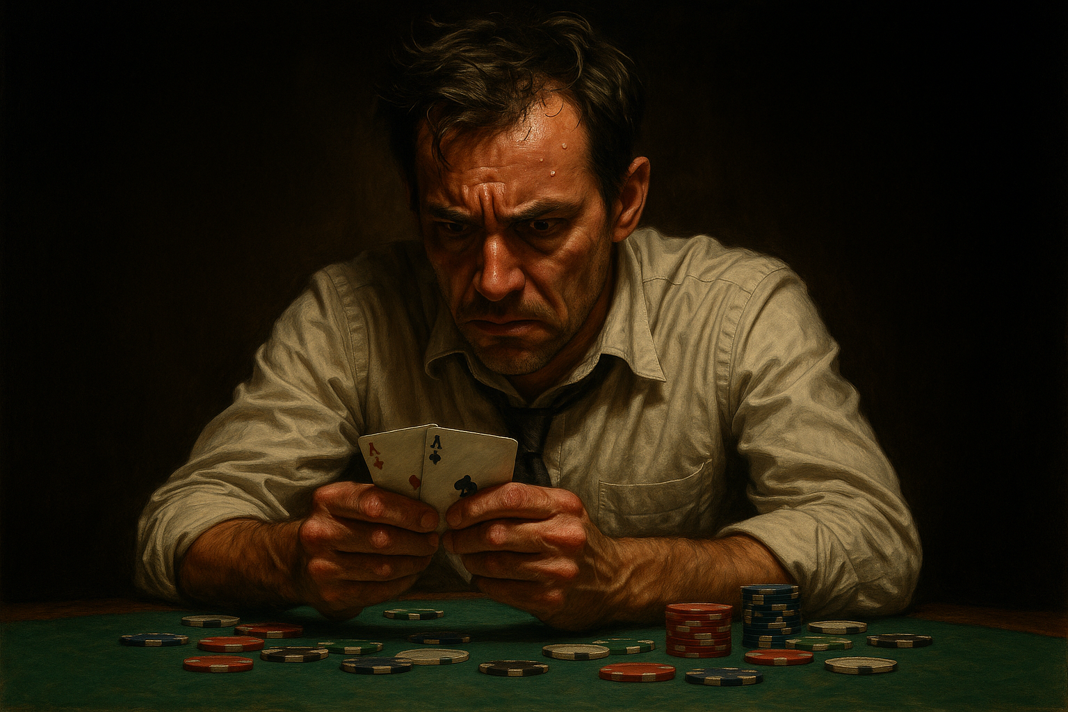 stressed poker player