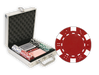 Aluminum poker chips set with 100 dice design chips