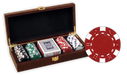 Poker chips set with 100 dice design poker chips in a wood chips case