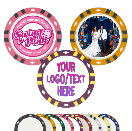 Custom full color poker chips on 12 gram chips