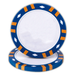 Clay composite twelve stripe poker chips for UV direct printing - Blue