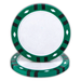 Clay composite twelve stripe poker chips for UV direct printing - Green