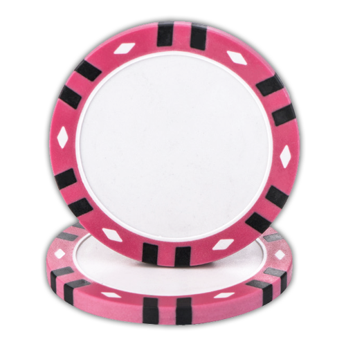 Clay composite twelve stripe poker chips for UV direct printing - Pink