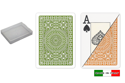 Palermo 100% plastic playing cards by DA VINCI - 2 decks poker size large index in clear case