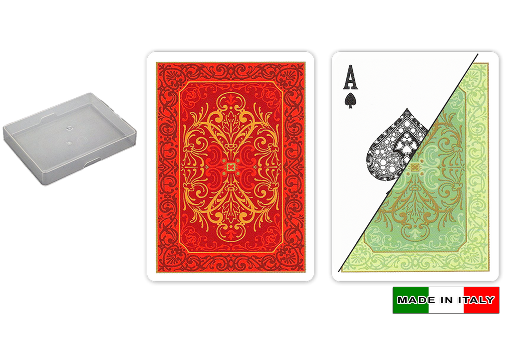 Persiano 100% plastic playing cards by DA VINCI - 2 decks poker size large index in clear case