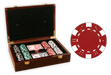 Complete poker chips set with 200 dice design poker chips in a glossy wood case