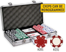 300 poker chips in an aluminum case with cards and dice