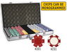 Poker chips set with aluminum case - 750 chips 