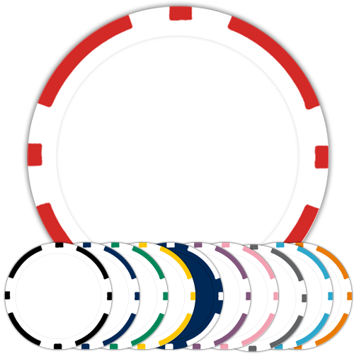 8 Stripe 11.5 gram poker chips for custom inserts or direct print