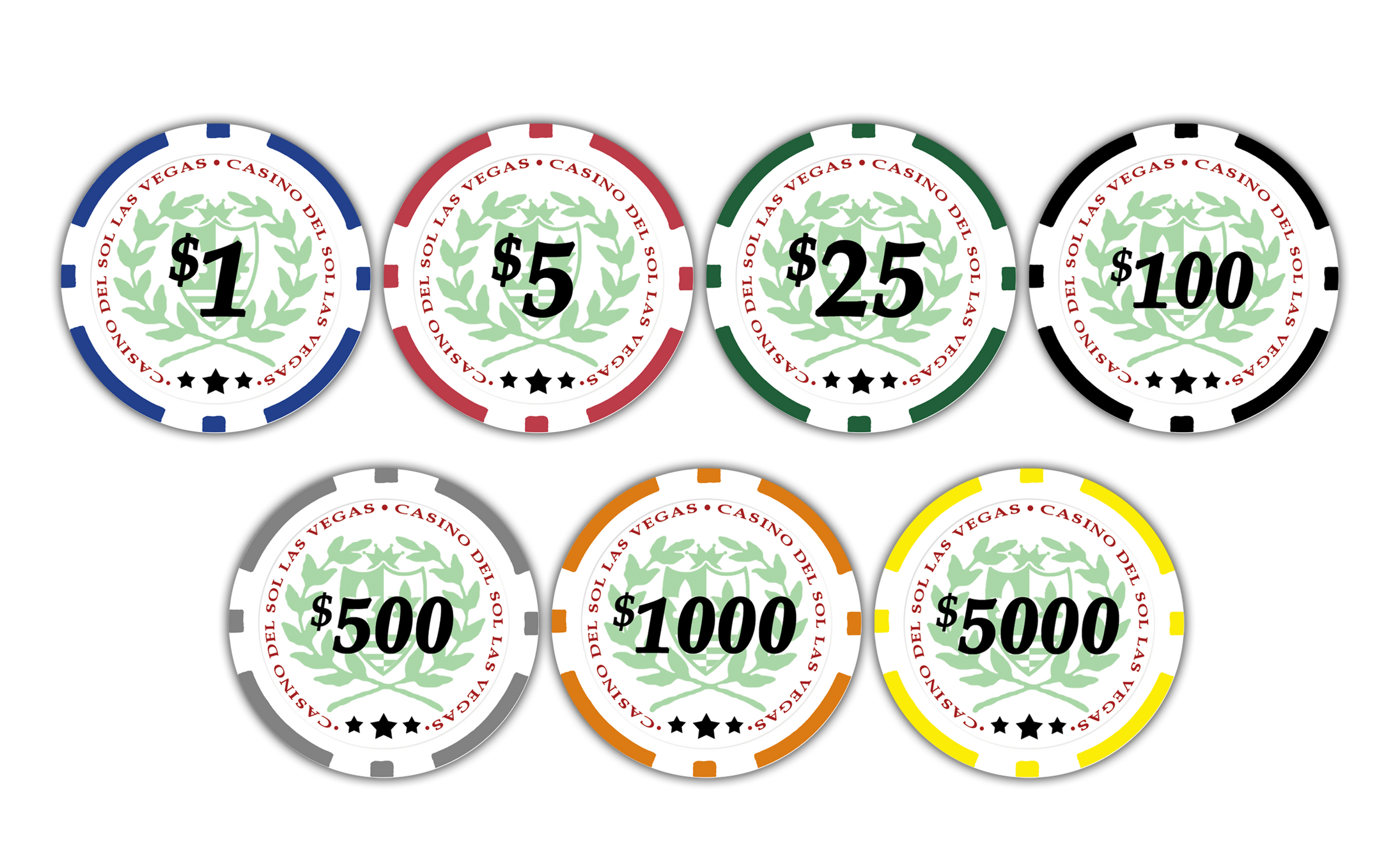 Casino Del Sol poker chips set with aluminum case 750 chips Chips