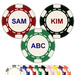 Custom monogrammed six stripe poker chips