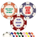 Hot stamped custom poker chips with your artwork - six stripe chips