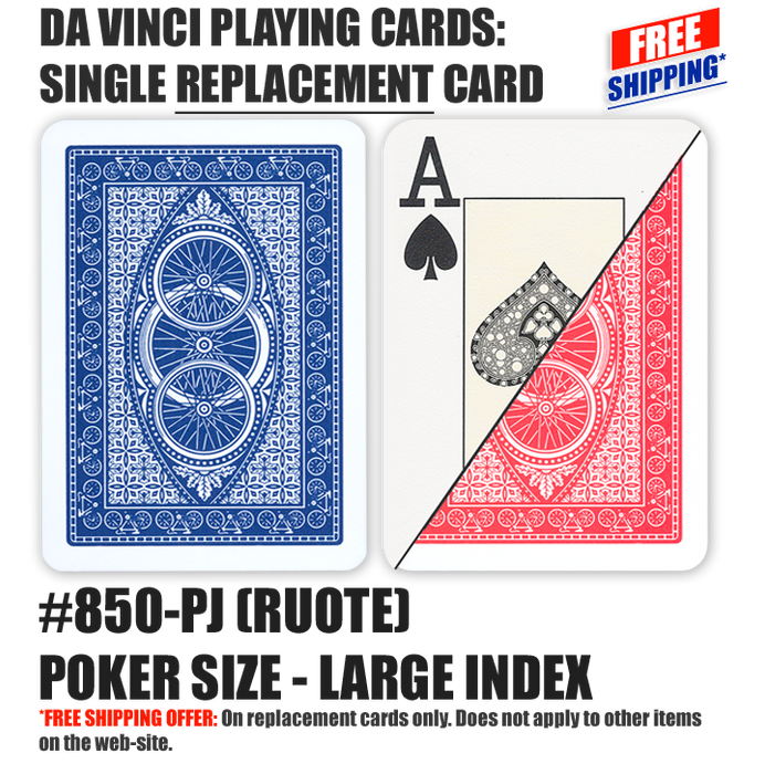 DA VINCI Playing cards - replacement card - Ruote poker size large index