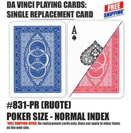 DA VINCI Playing cards - replacement card - Ruote poker size normal index