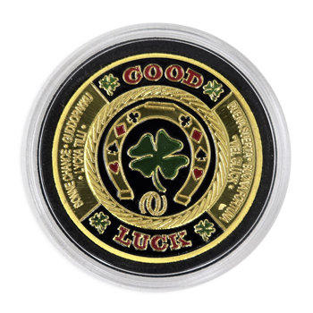 Good luck shamrock Hand painted poker card cover