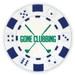 Golf ball marker poker chips foil stamped with funny designs - Gone clubbing