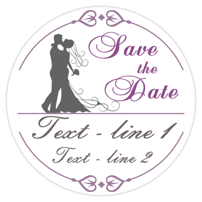 Save the Date wedding poker chips - Bride & Groom kissing