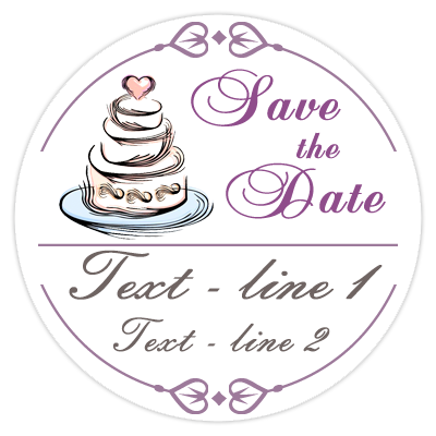 Save the Date wedding poker chips - Wedding cake