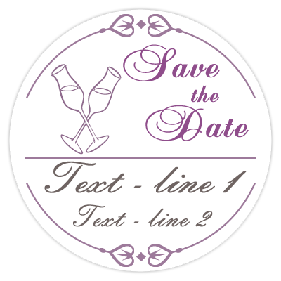 Save the Date wedding poker chips - Champagne glass