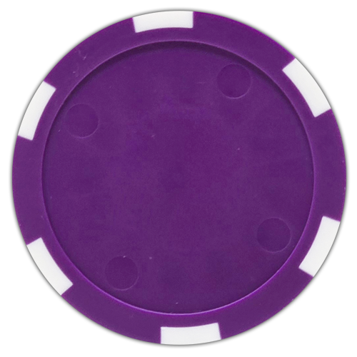 Purple 11.5g six-stripe poker chips – blank, suitable for laminated inserts