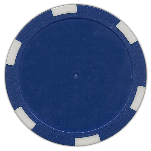Blue 6-Stripe 11.5 gram poker chips for custom inserts