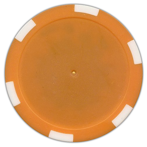 Orange 6-Stripe 11.5 gram poker chips for custom inserts
