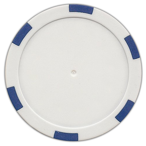 White 6-Stripe 11.5 gram poker chips for custom inserts