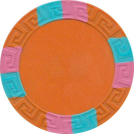 Orange Tri-color 11.5 gram poker chips for custom inserts