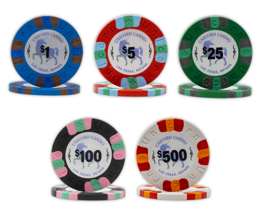 Unicorn clay casino poker chips
