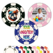 Full color custom poker chips with direct printing on 6-stripe poker chips