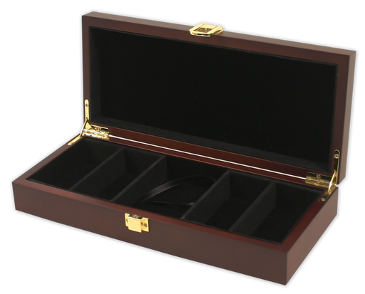 Wood mahoganny poker chips case with room for 100 chips