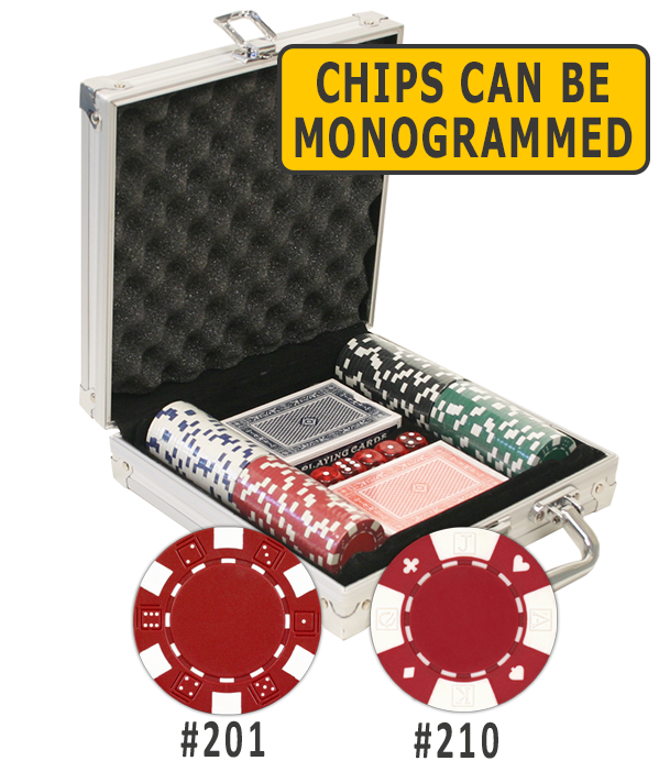 Poker chips set with an aluminum case 100 chips Chips & Games