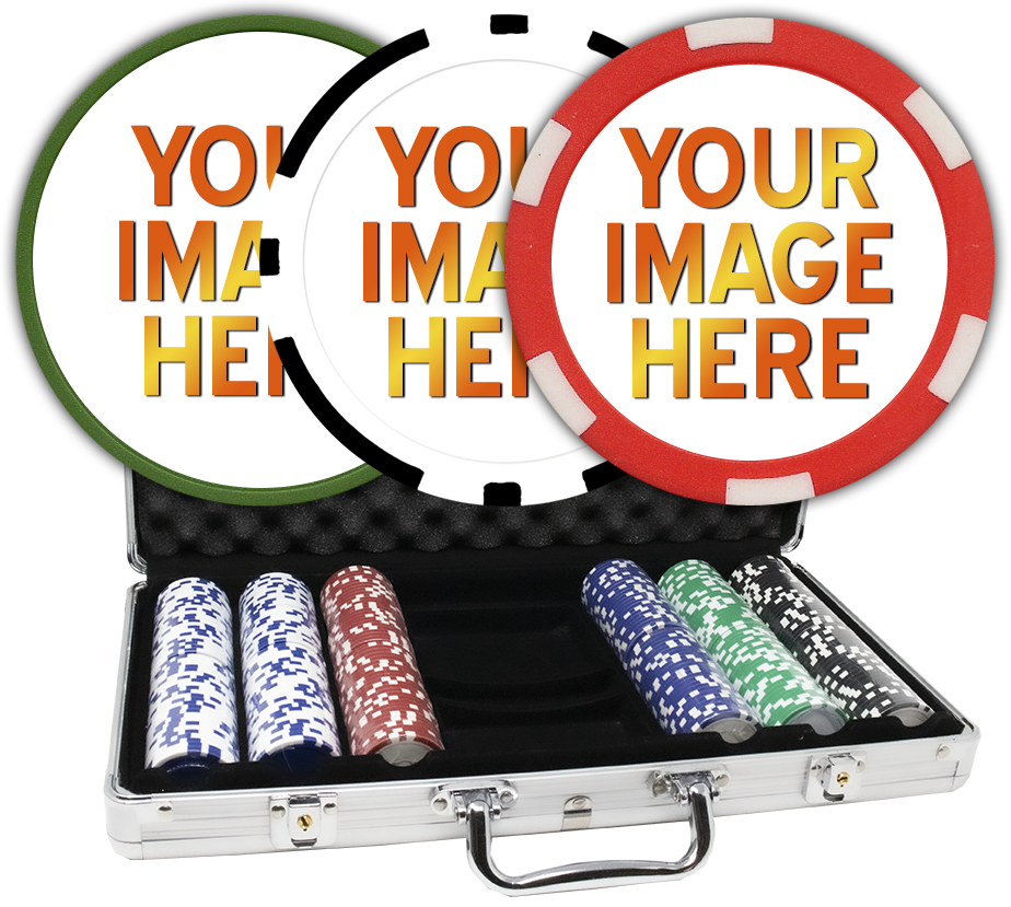Custom poker chips set with an aluminum case 300 chips Chips & Games