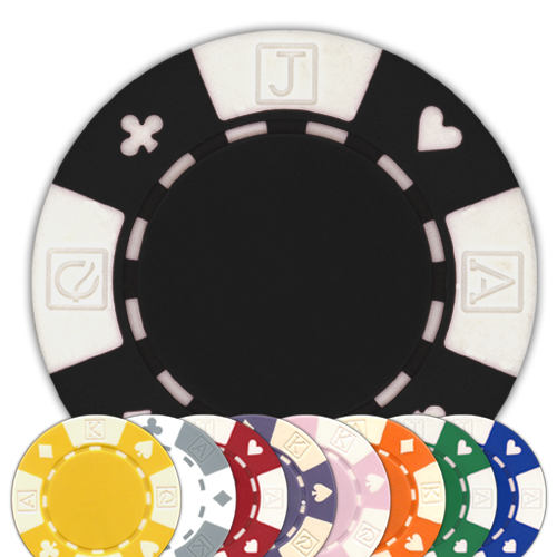 Card suited 11.5 gram clay composite poker chips in different colors