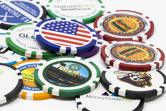 Direct print custom 8 stripe full color poker chips