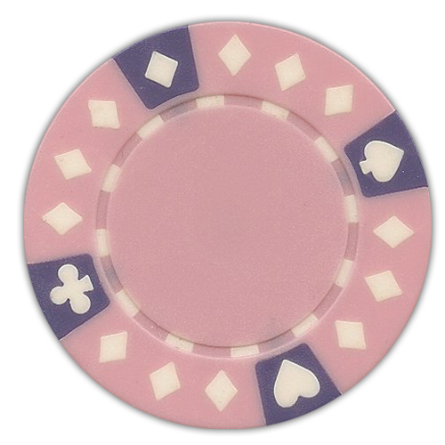 Tri color Diamond Suited poker chips clearance - 50 pink chips
