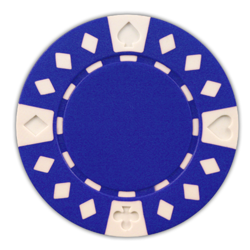 Blue Diamond Suited 11.5 gram clay composite poker chips - 50 chips