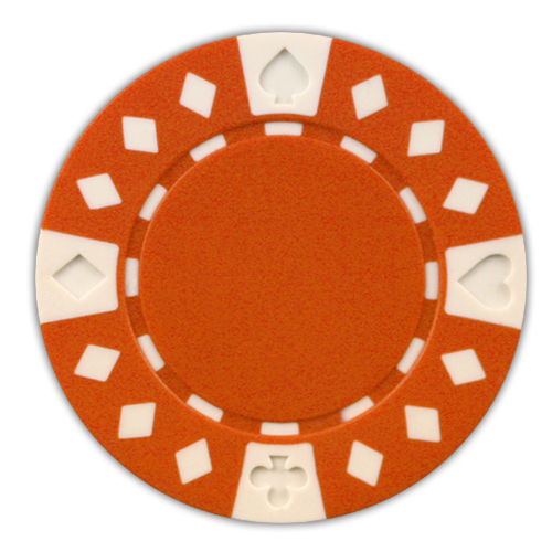 Orange Diamond Suited 11.5 gram clay composite poker chips - 50 chips