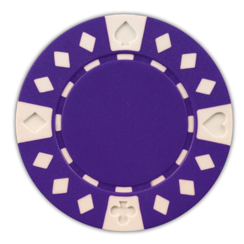 Purple Diamond Suited 11.5 gram clay composite poker chips - 50 chips