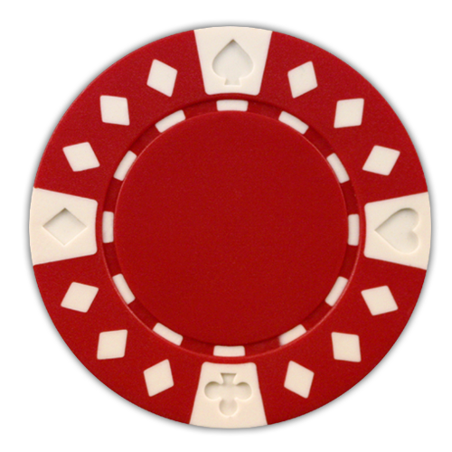 Red Diamond Suited 11.5 gram clay composite poker chips - 50 chips