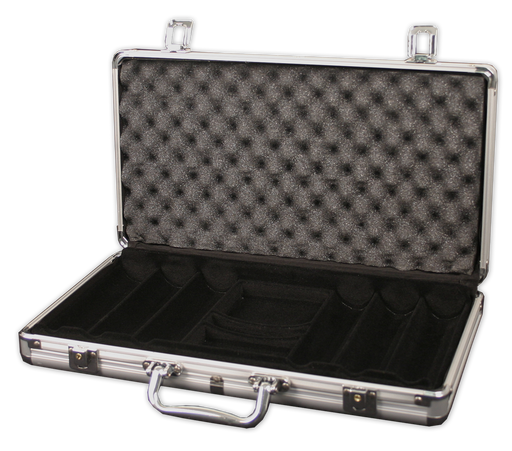 Aluminum poker chips case with space for 300 poker chips