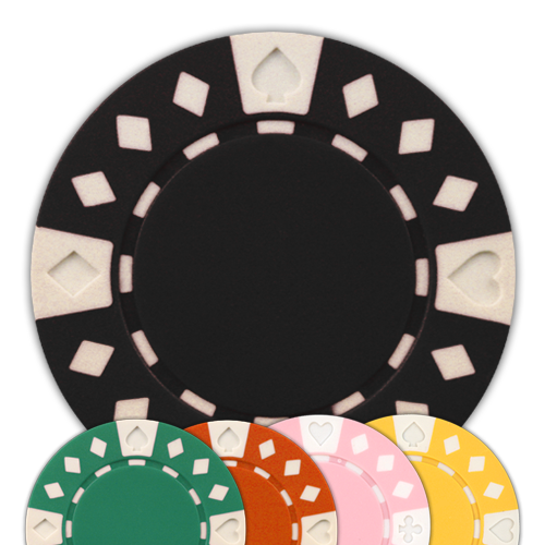 Clearance Diamond Suited design 11.5 gram poker chips Set of 50 chi