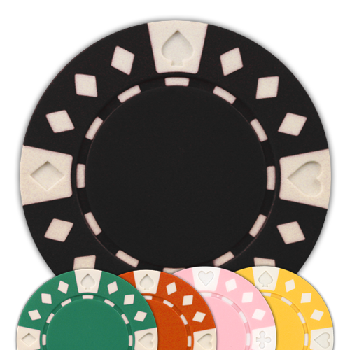 11.5 gram clay composite diamond suited poker chips in different colors